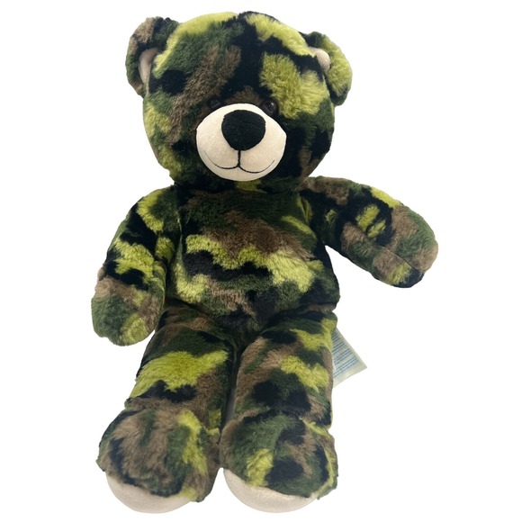 Camo Plush Military Army Build A Bear Workshop Green Teddy Bear 18" Camouflage - Picture 2 of 5